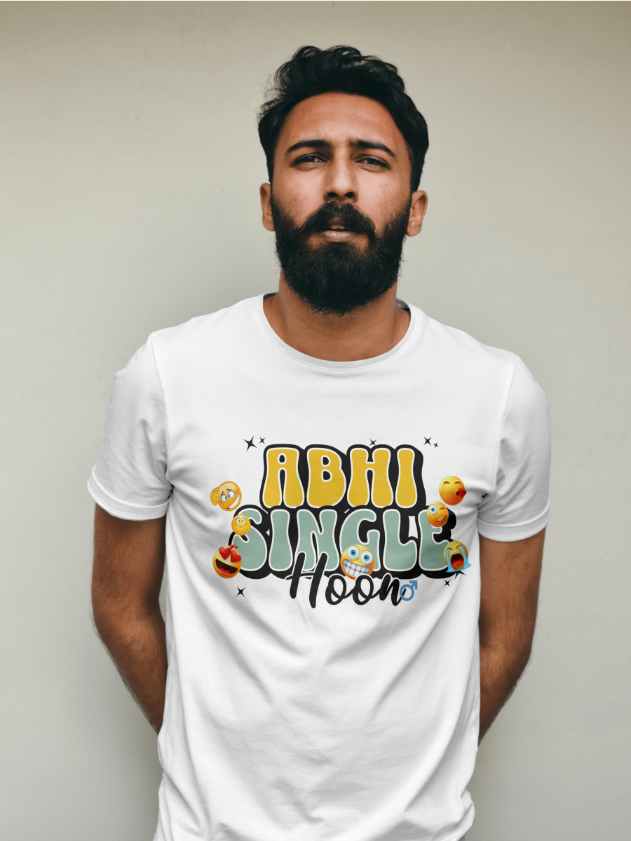 Abhi Single Hoon T-Shirt for Men | Bachelor T-shirt | 100% Cotton