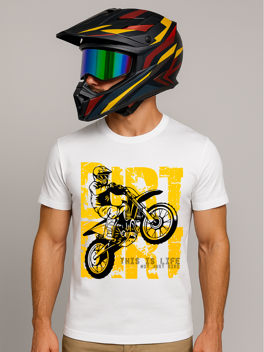 Dirt Bike Graphic T-Shirt for Men & Women – Unisex Motocross Rider Tee | 100% Cotton | Light Mode