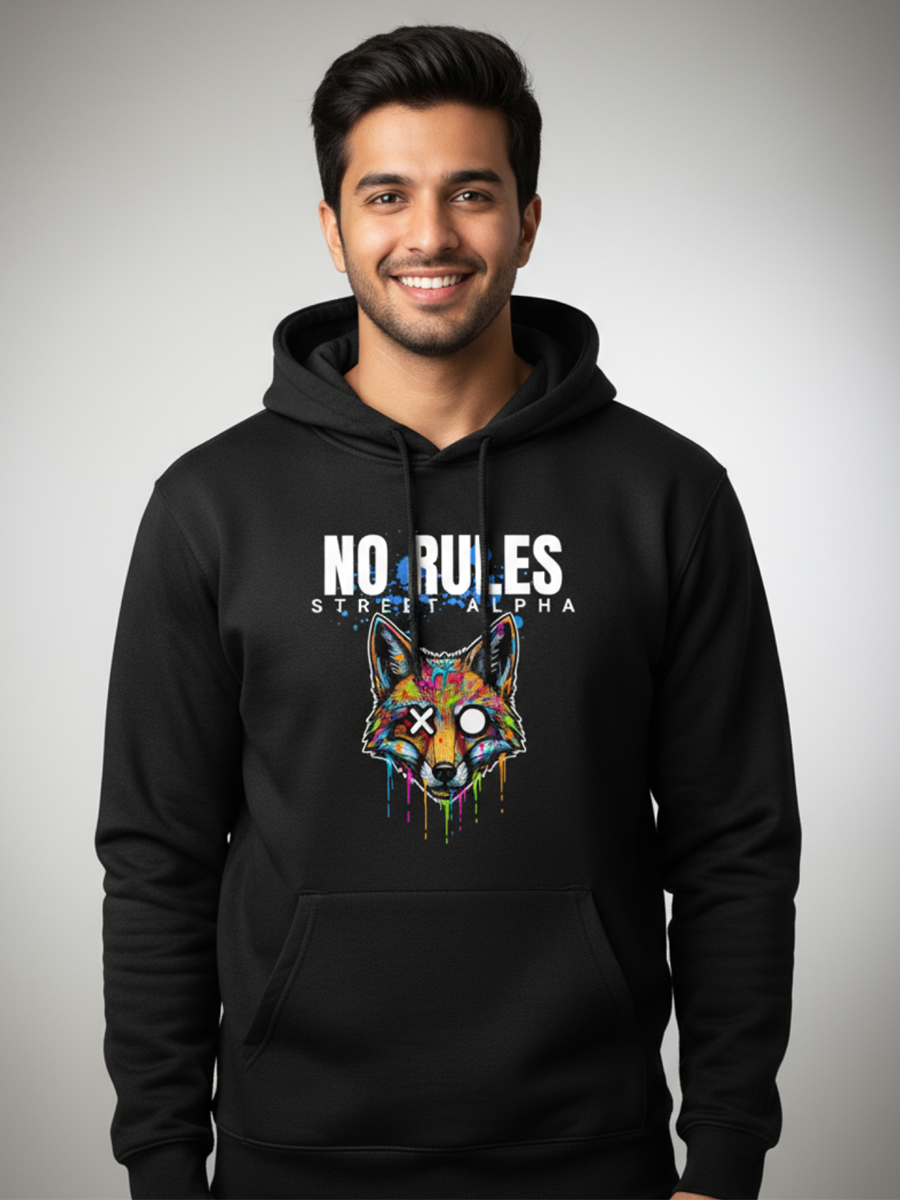 "No Rules" Street Alpha Hoodie | 300 GSM Heavyweight Urban Art Pullover