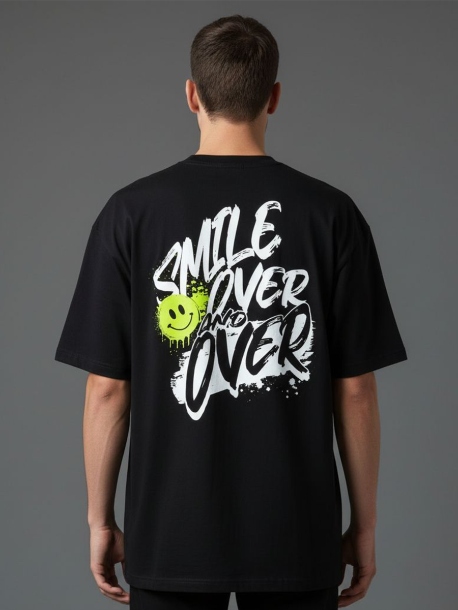 Men's Oversized "Smile Over and Over" T-Shirt