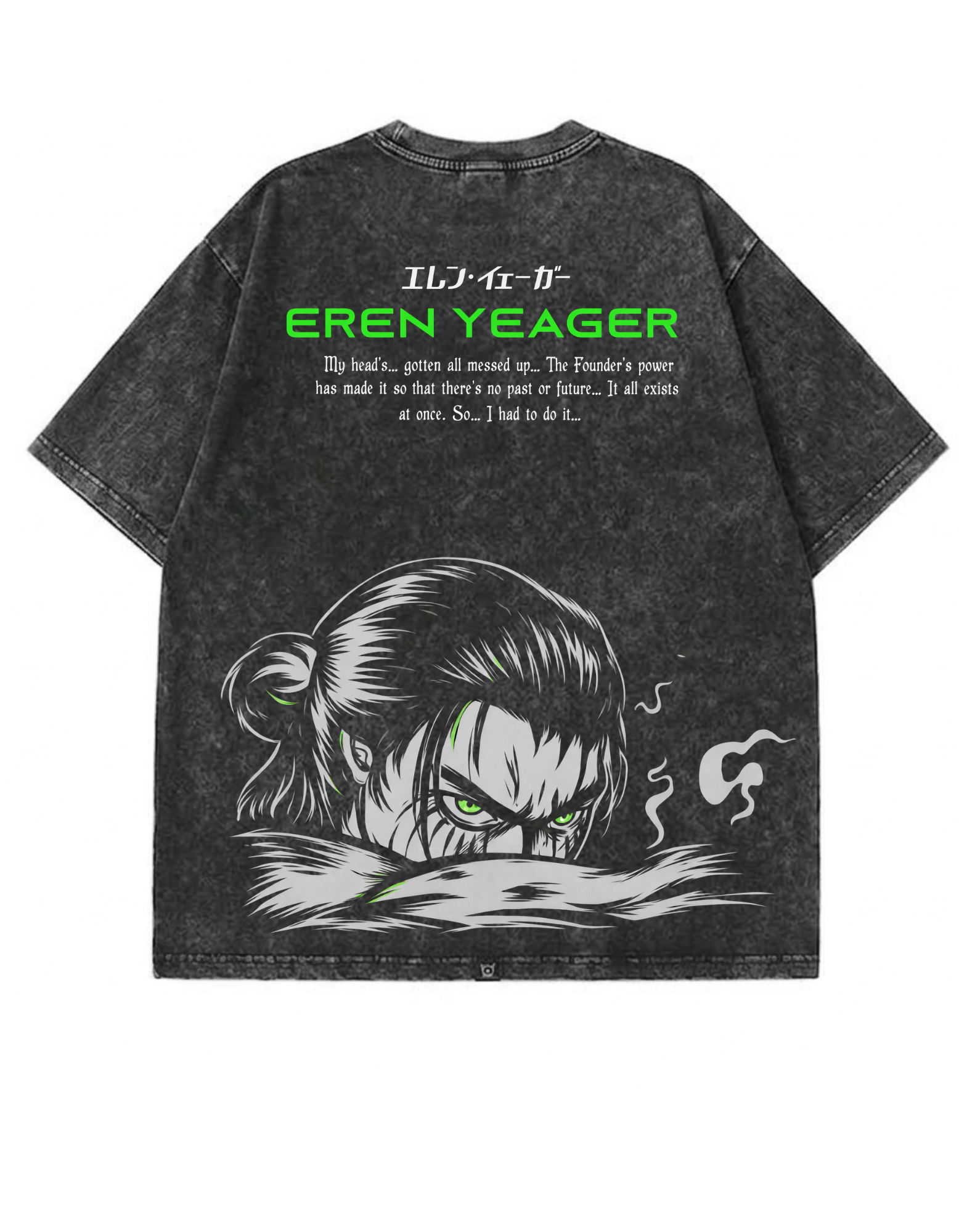 Eren yeager Acid Oversized T-Shirt