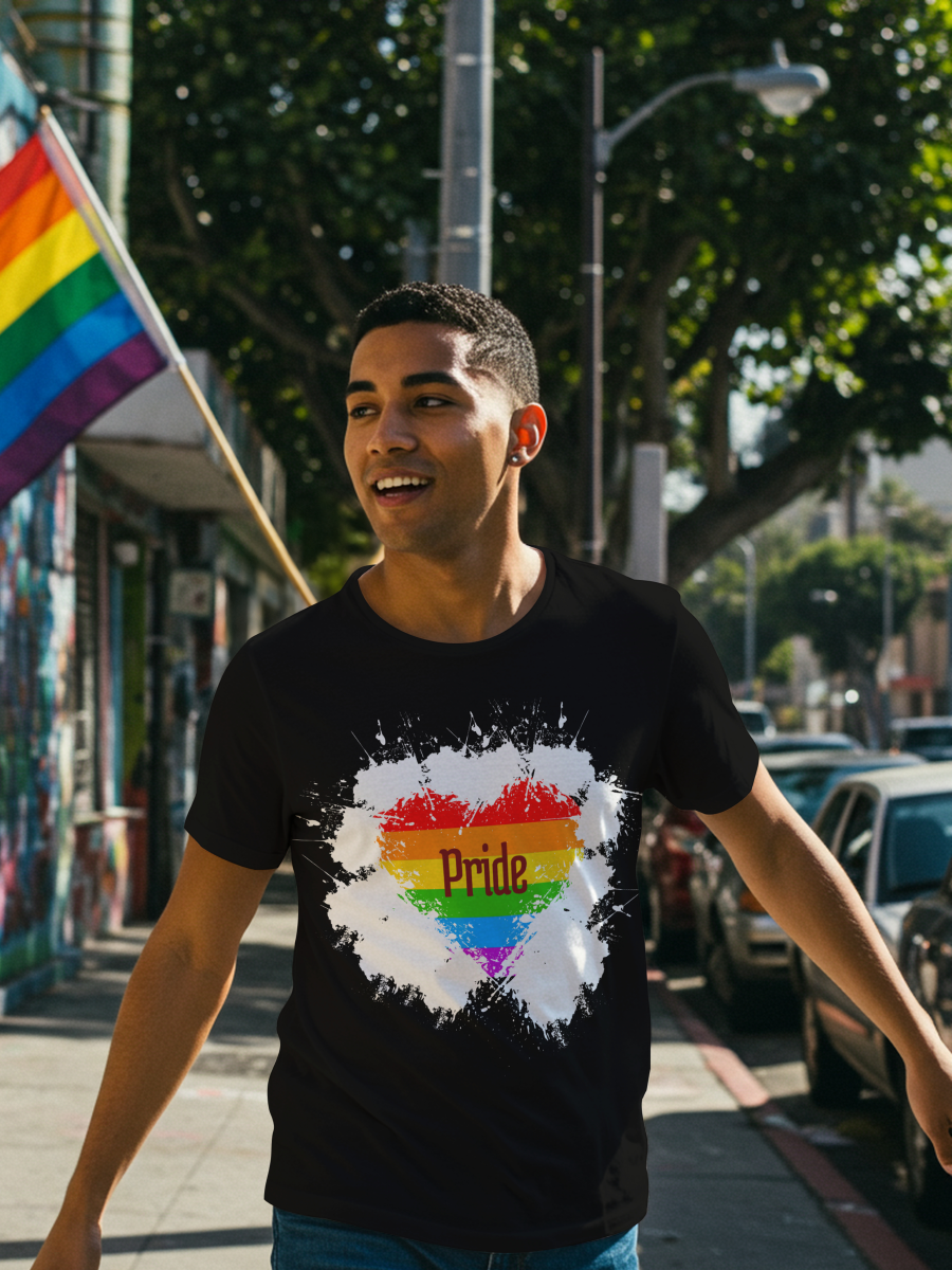 Pride Unisex T-Shirt – Rainbow Heart Design | 100% Cotton Everyday Tee by ToggMuse
